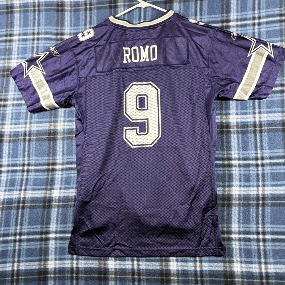Reebok Tony Romo Dallas Cowboys NFL Jersey Navy Blue Youth XL 18-20